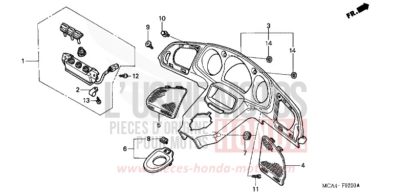 TABLEAU DES COMPTEURS (GL1800A1/A2/A3/A4/A5) de Gold Wing BILLET SILVER METALLIC (NHA27B) de 2005